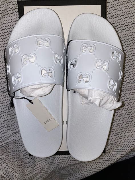 gucci sliders womens white|Gucci slides women on sale.